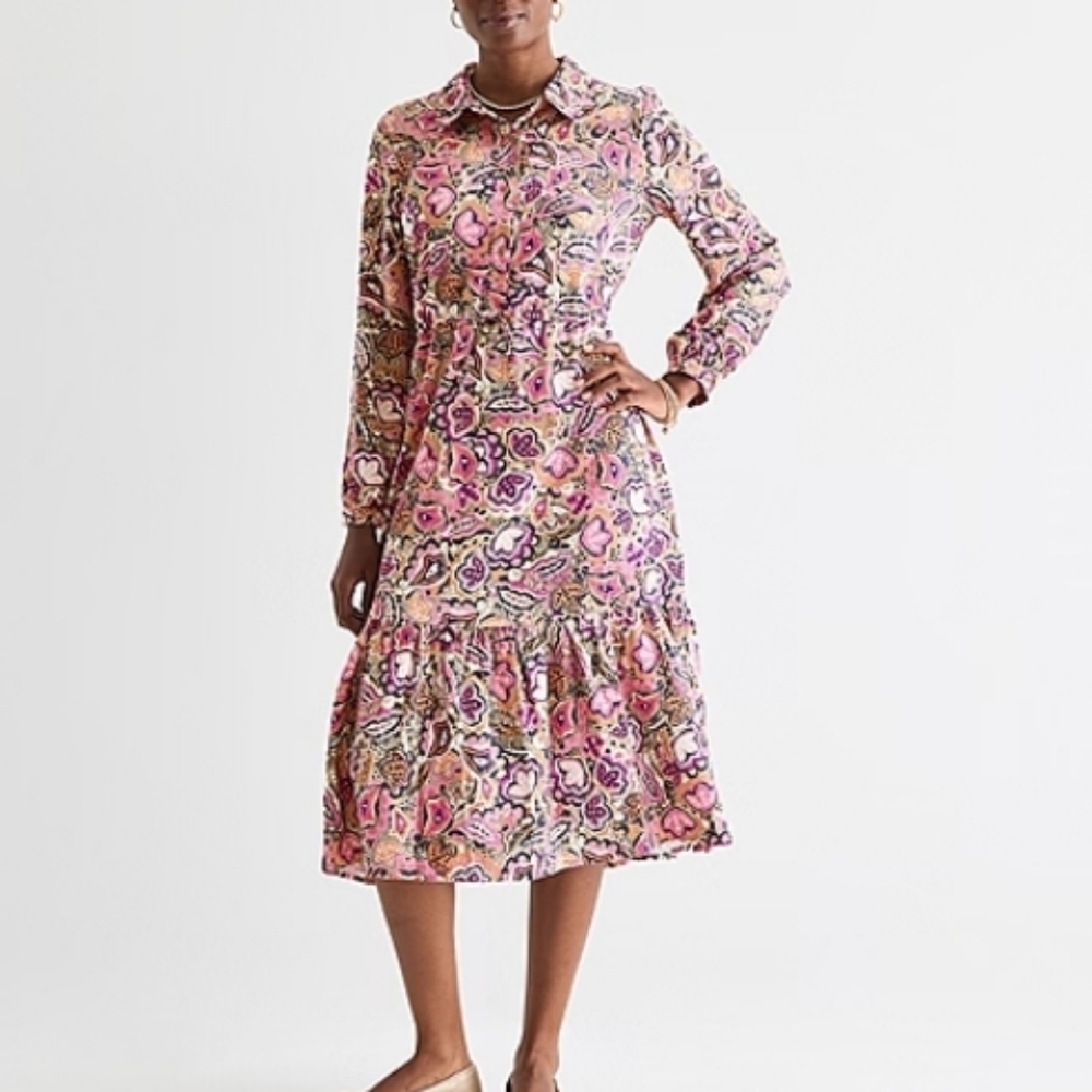 St John's Bay Long Sleeve Midi Dress